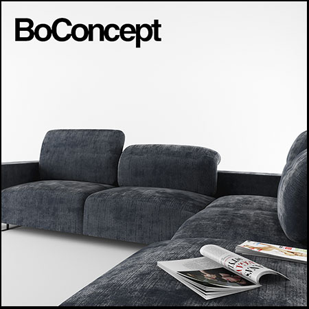 BoConcept 黑色转角沙发3DMAX模型