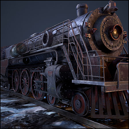 后世界末日的伯克希尔蒸汽火车3D模型16设计网精选