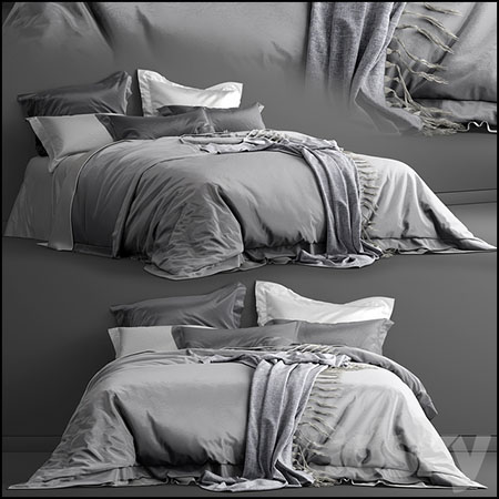 Bed adairs bed床和床单3D模型素材