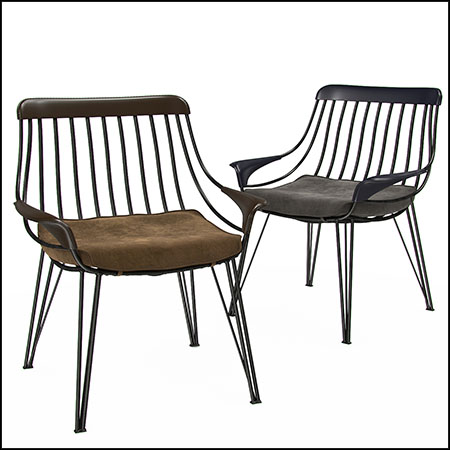 复古半圆扶手皮革椅3D模型16设计网精选