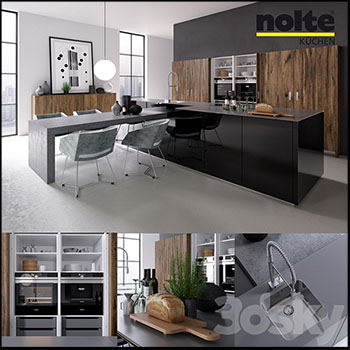 厨房整套设备橱柜3D模型16图库网精选