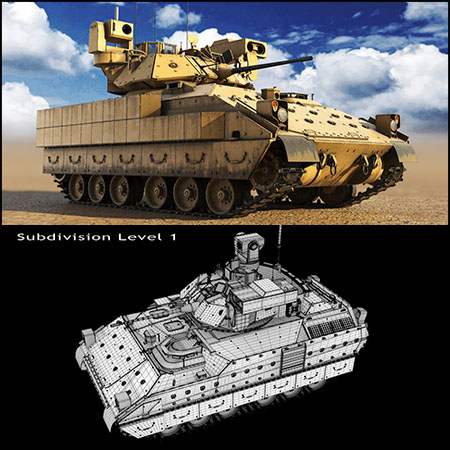 布拉德利M2A坦克3D模型16设计网精选