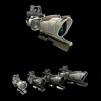 ACOG瞄准镜全息瞄准镜3D模型素材天下精选