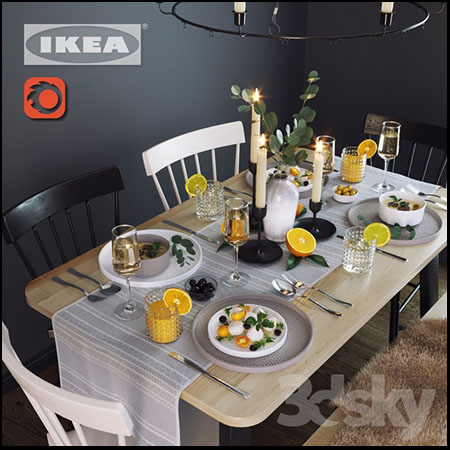 IKEA餐饮餐具美食3D模型素材天下精选
