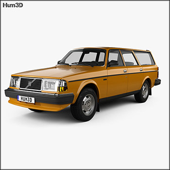 沃尔沃汽车Volvo 245 Wagon 1979 3D模型16设计网精选