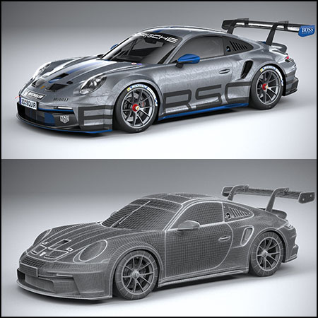 保时捷Porsche 911 GT3 Cup 2021汽车3D模型16设计网精选