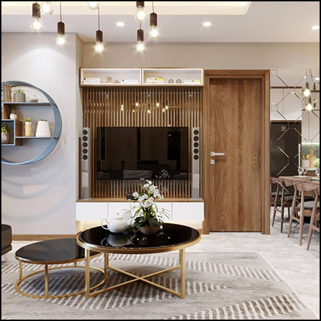 现代客厅餐厅一体室内场景3D模型16设计网精选