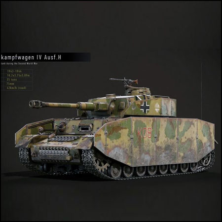 Panzerkampfwagen IV中型坦克3D模型16设计网精选