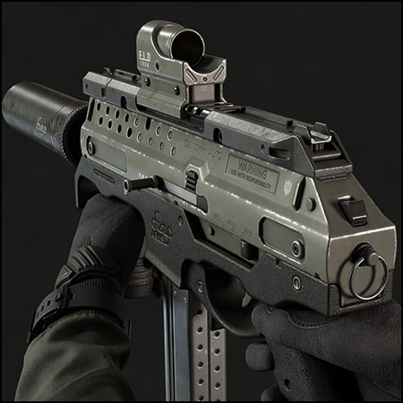 10mm AUTO SMG冲锋枪3D模型16设计网精选