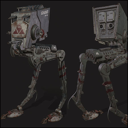 Star Wars AT-ST星球大战全地形侦察步行机3D模型16图库网精选