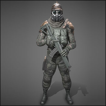 反乌托邦的步兵(实时与游戏整合)3D模型