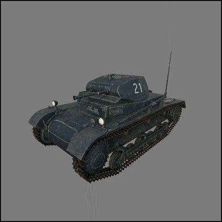 Panzer II Ausf-B德国坦克3D模型16图库网精选