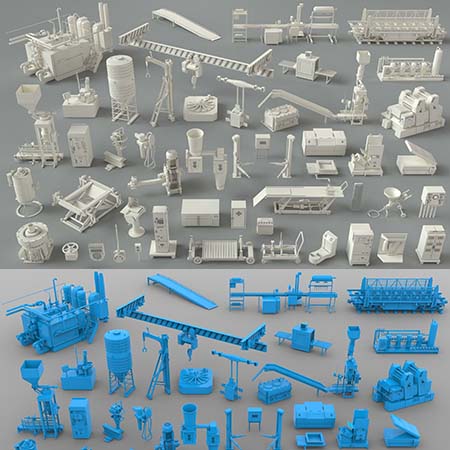 49个企业工厂运输工具机器3D模型16设计网精选