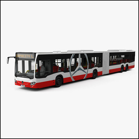 梅赛德斯-奔驰CapaCity L 4门大巴巴士车3D模型16设计网精选