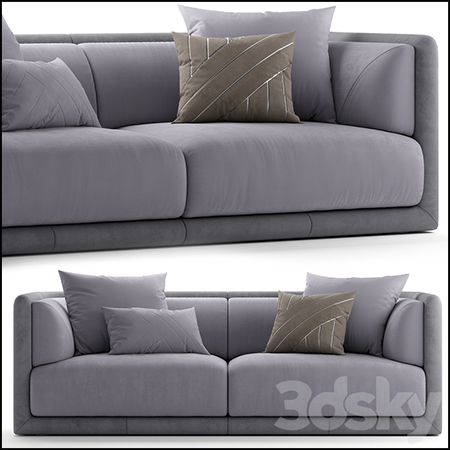 双人沙发和靠枕3D模型16设计网精选