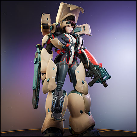 动力装甲少女游戏角色3D模型素材天下精选