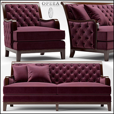 OPERA欧式沙发和椅子3D模型素材天下精选