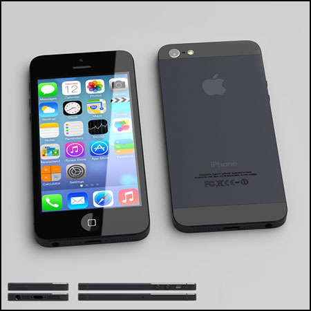 iPhone 5苹果智能手机3D模型