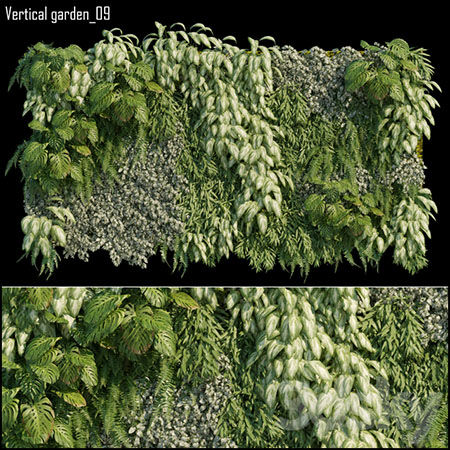 Vertical garden 09绿色植物墙3D模型16图库网精选