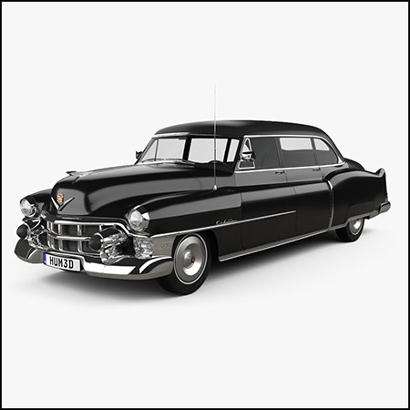 凯迪拉克Cadillac 75 sedan 1953 轿车汽车3D模型素材天下精选