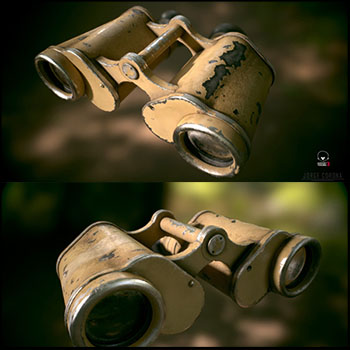 第二次世界大战德国军事非洲军团双筒望远镜3D模型16设计网精选