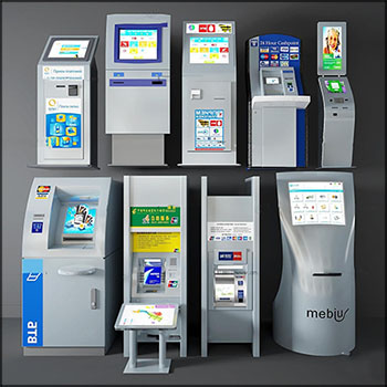 银行ATM自助取款机触摸一体机办卡机3D模型素材天下精选
