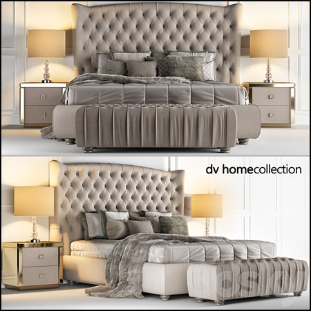 DVhomecollection欧式双人床3D模型16设计网精选