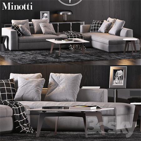 Minotti转角沙发3D模型素材天下精选