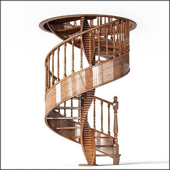 螺旋旋转楼梯3D模型16设计网精选
