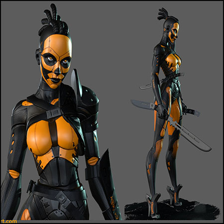 科幻游戏女性角色3D模型16设计网精