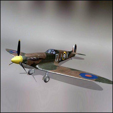 Supermarine Spitfire MK2A喷火式战斗机3D模型素材天下精选