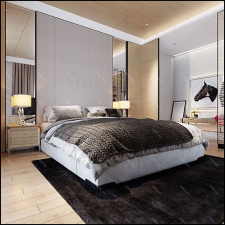 现代卧室室内场景3D模型16设计网精选79