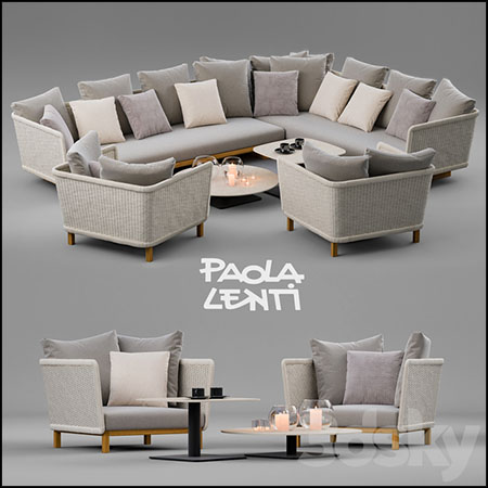 Paola Lenti Sabi单人沙发和多人沙发3D模型