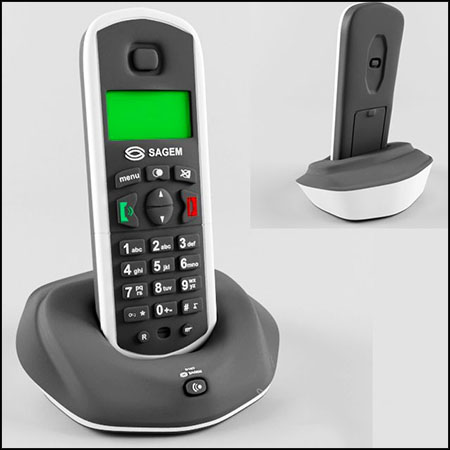 SAGEM萨基姆座机电话3D模型素材天