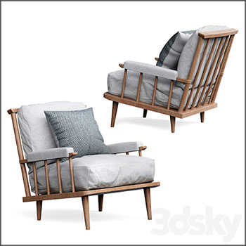 木质扶手椅3D模型16设计网精选