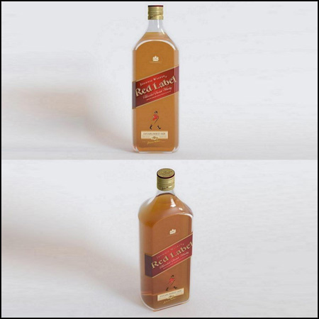 尊尼获加威士忌酒瓶3D模型16图库网精选