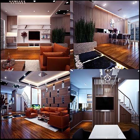 现代住宅室内场景3D模型16设计网精选