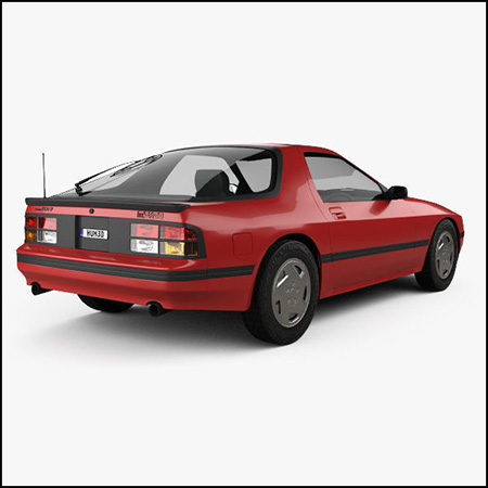 马自达MazdaRX-7 coupe 1985 3D/C4D模型素材天下精选