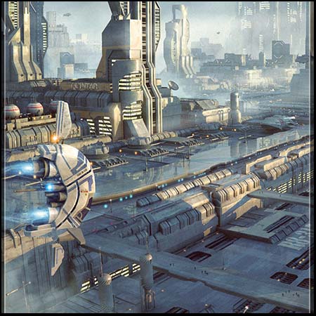 未来科幻城市C4D模型16设计网精选