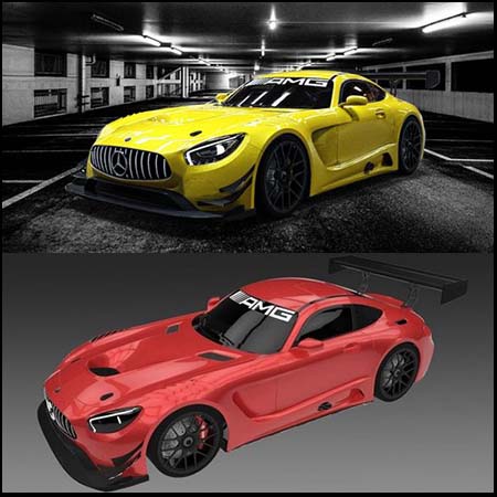 2016奔驰梅赛德斯AMG GT3 3D/C4D模型素材天下精选