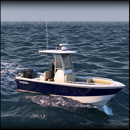 273运动钓鱼船低多边形3D/C4D模型16图库网精选