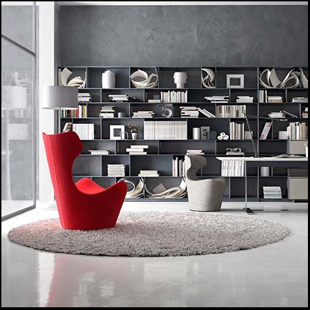 室内书房场景-书橱 办公桌和办公椅等摆件3DMAX/C4D模型