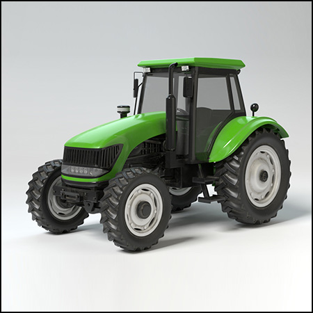 普通农用拖拉机3D/C4D模型16设计网精选