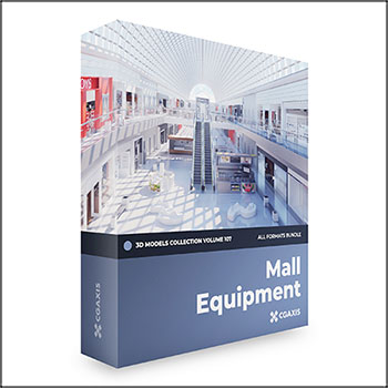 30款购物中心商场店铺电梯展示柜ATM取款机3D/C4D模型16设计网精选