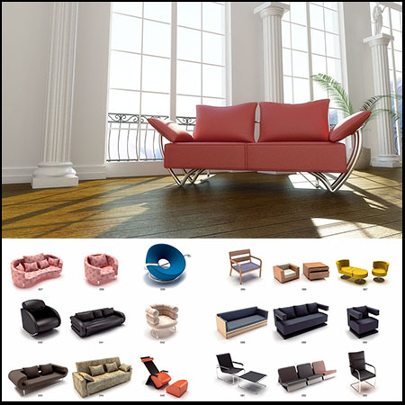 116种家具沙发 沙发椅C4D模型16设计网精选
