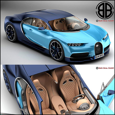 2017 布加迪 Chiron汽车3D/C4D模型