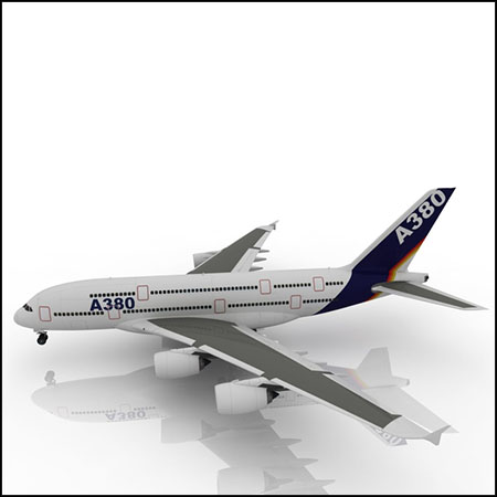 Airbus A380客机飞机3D/C4D模型16