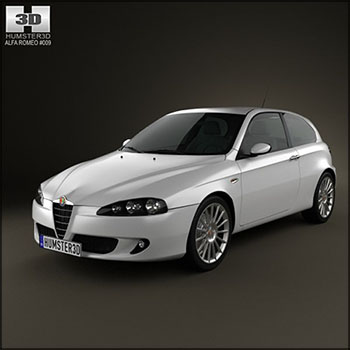 阿尔法罗密欧Alfa Romeo 147 3door 2009 3D/C4D模型16设计网精选