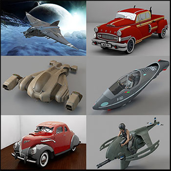 28款科幻太空飞行器和汽车飞机飞船