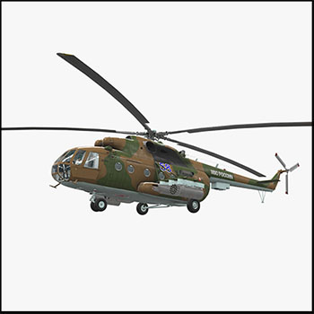 Mi-8MT俄罗斯空军武装直升机3D/C4D模型16图库网精选